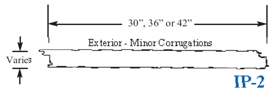engineering drawing of ip-2 corrugated metal wall panels