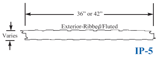engineering drawing of ip-5 ribbed fluted insulated metal wall panels